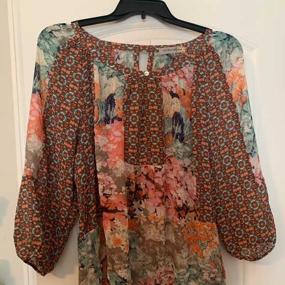 figueroa & flower Tops - Multicolored Sheer Top